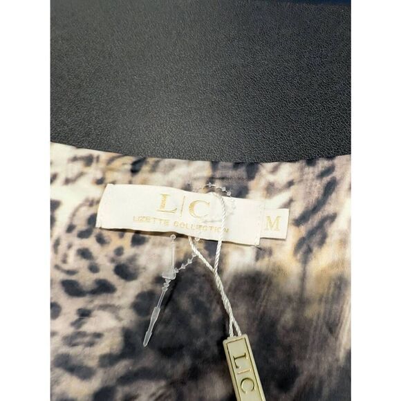 Lizette Collection Long Sleeve Animal Print Bodysuit Size Medium - Picture 3 of 6